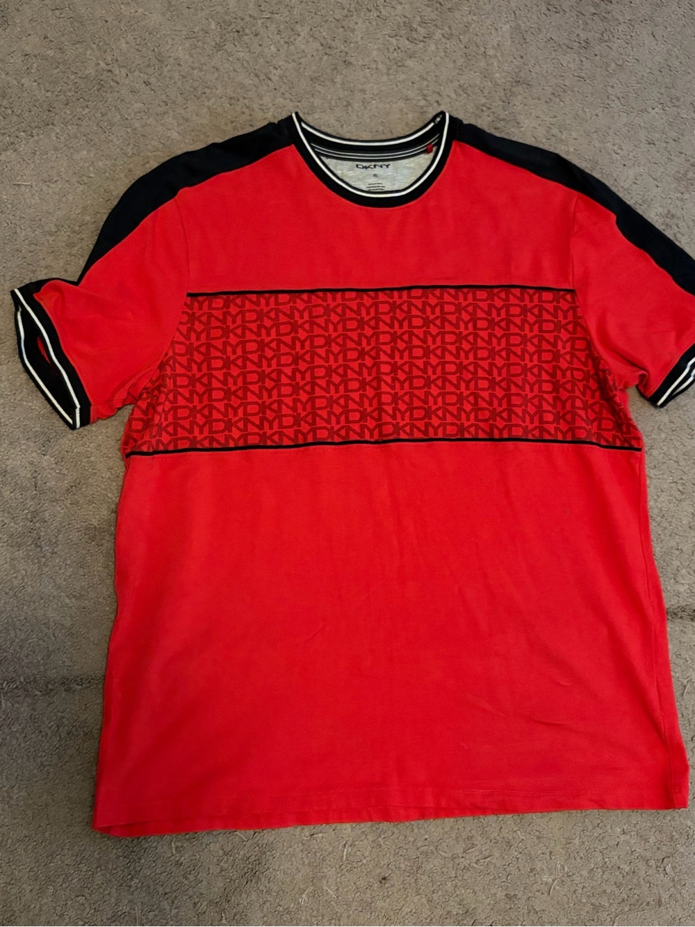 Dkny Red Short-Sleeve Tee with Black Accents
